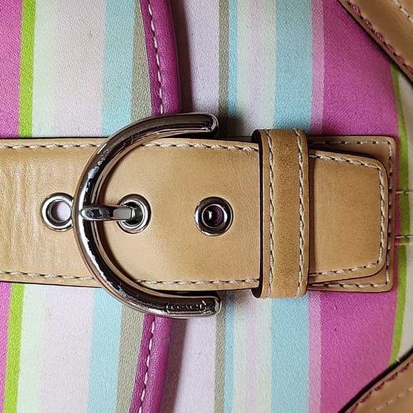 Coach Soho Twill Stripe multicolor fabric small shoulder bag - Picture 6 of 16